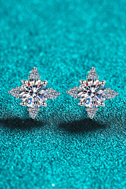 Four Leaf Clover 2 Carat Moissanite Stud Earrings-Teresa&#39;s Fashionista LLC