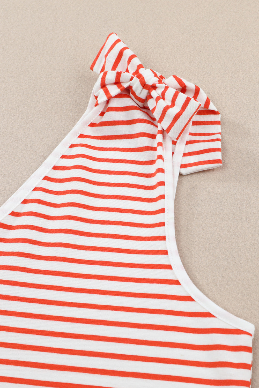 Star and Stripe V-Neck Bow Detail Tank-Teresa&#39;s Fashionista LLC