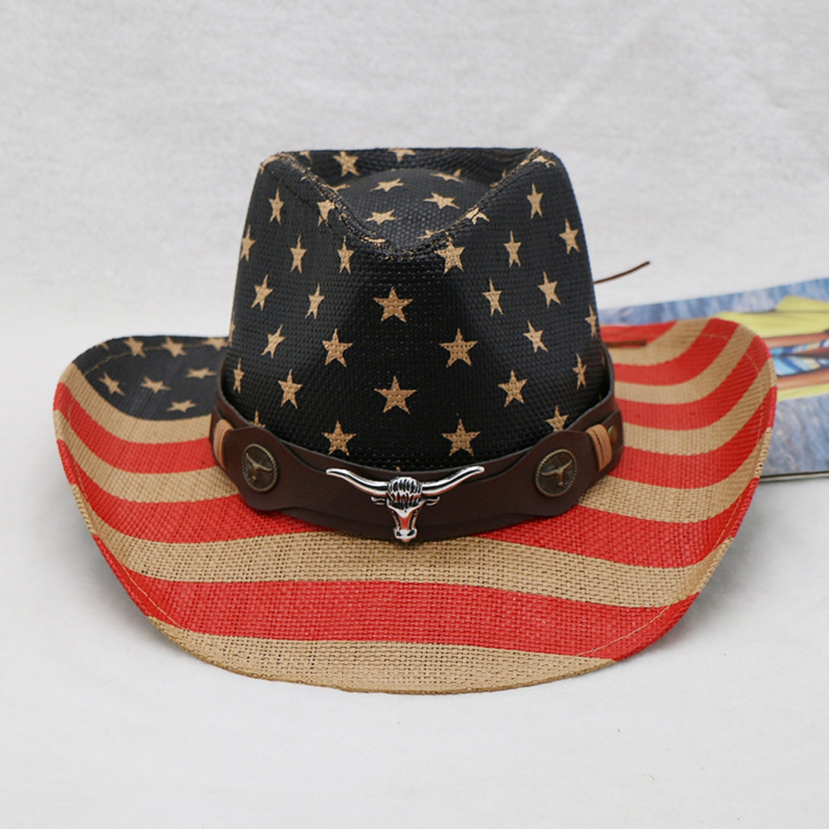 US Flag Print Paper Cloth Hat-Teresa&#39;s Fashionista LLC