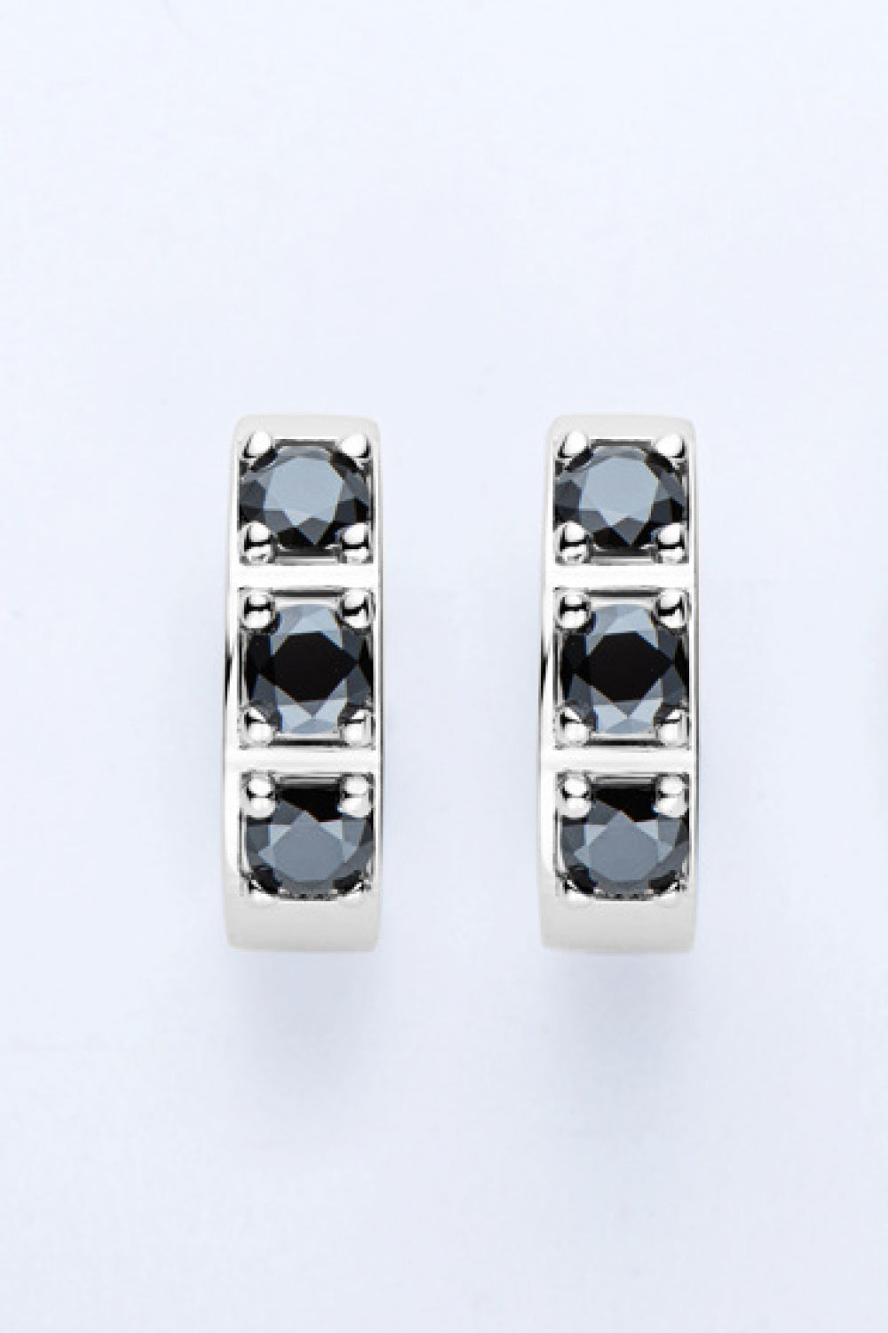 Inlaid Moissanite Huggie Earrings-Teresa&#39;s Fashionista LLC