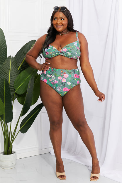 Marina West Swim Take A Dip Twist High-Rise Bikini in Sage-Teresa&#39;s Fashionista LLC