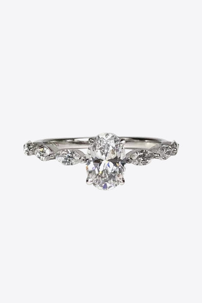 1 Carat Moissanite Oval Ring-Teresa&#39;s Fashionista LLC