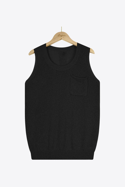 Buttoned Pocket Knit Tank-Teresa&#39;s Fashionista LLC