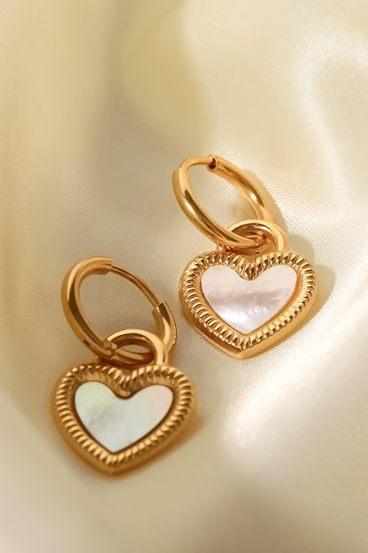 Inlaid Shell Heart Drop Earrings-Teresa&#39;s Fashionista LLC