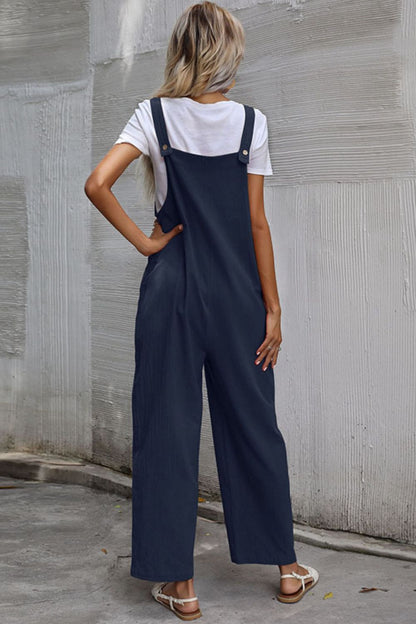 Wide Leg Overalls with Front Pockets-Teresa&#39;s Fashionista LLC