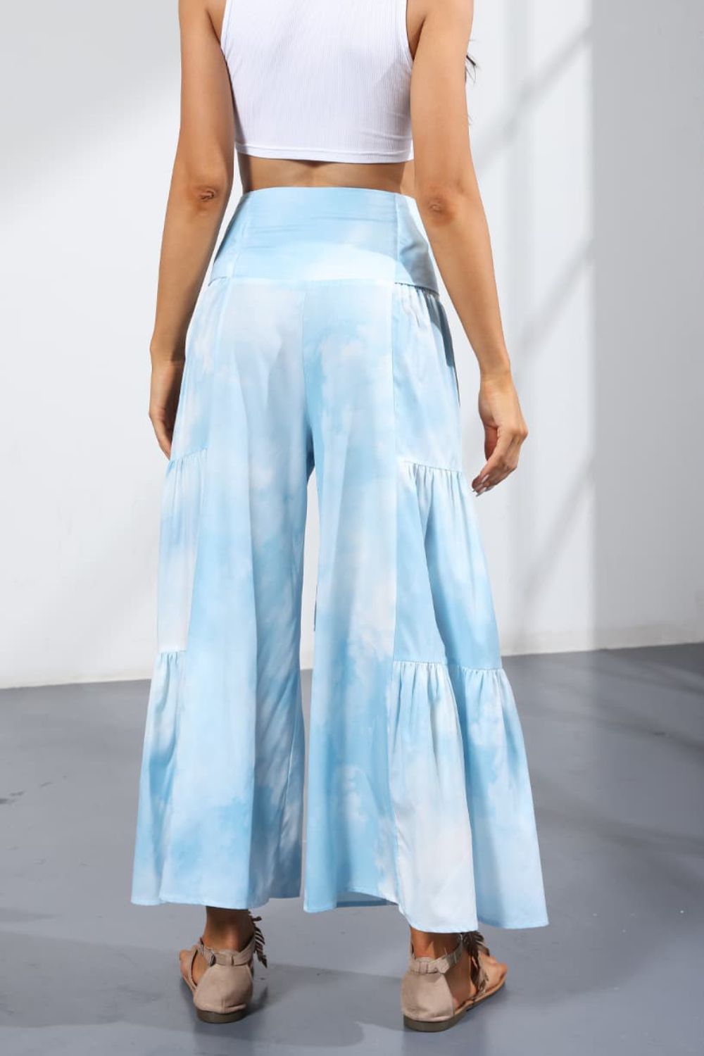 Printed Tie-Front Culottes-Teresa&#39;s Fashionista LLC