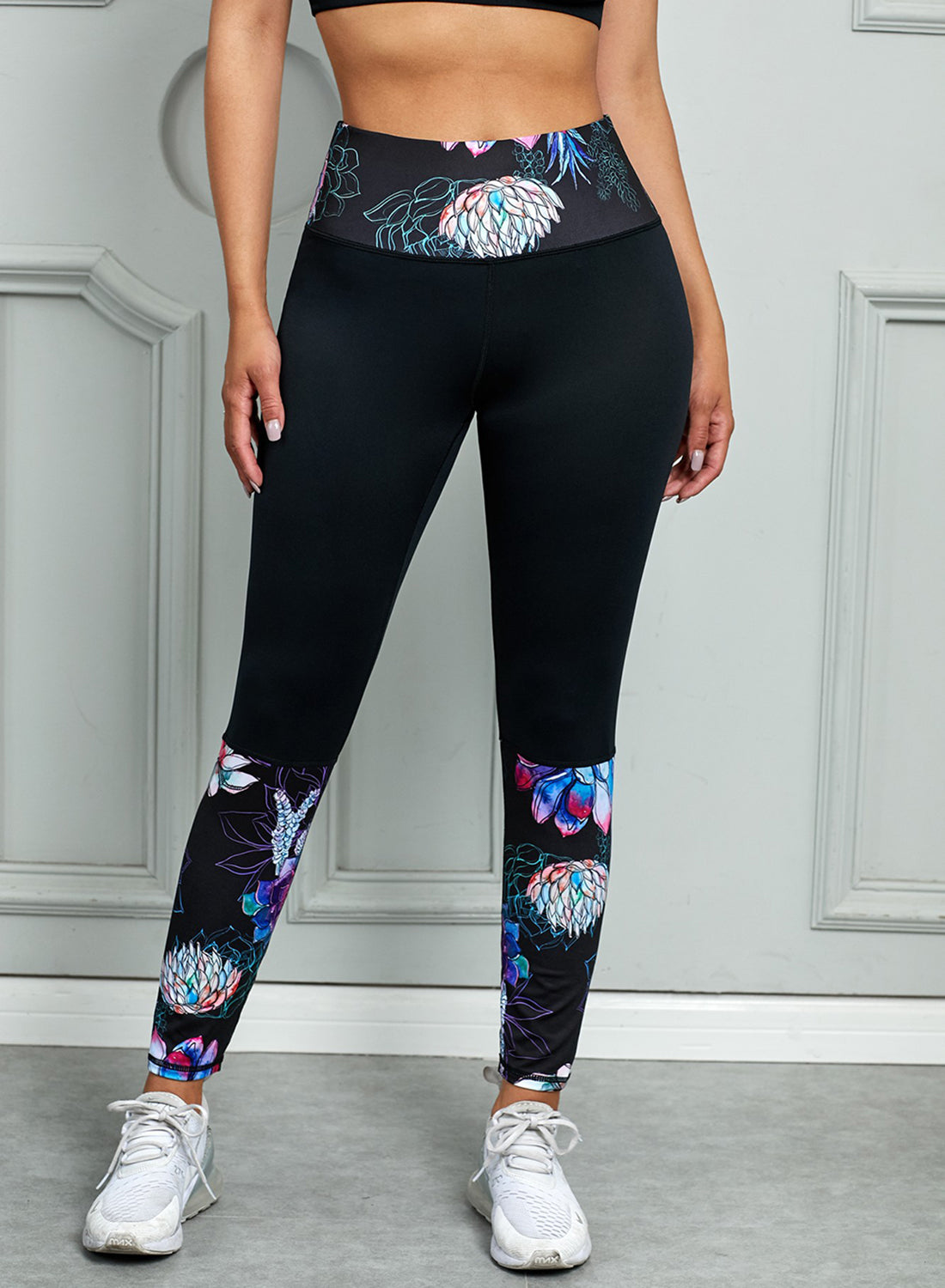 Printed Wide Waistband Active Leggings-Teresa&#39;s Fashionista LLC