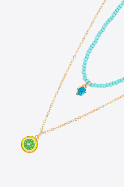 Fruit Pendant Double-Layered Necklace-Teresa&#39;s Fashionista LLC