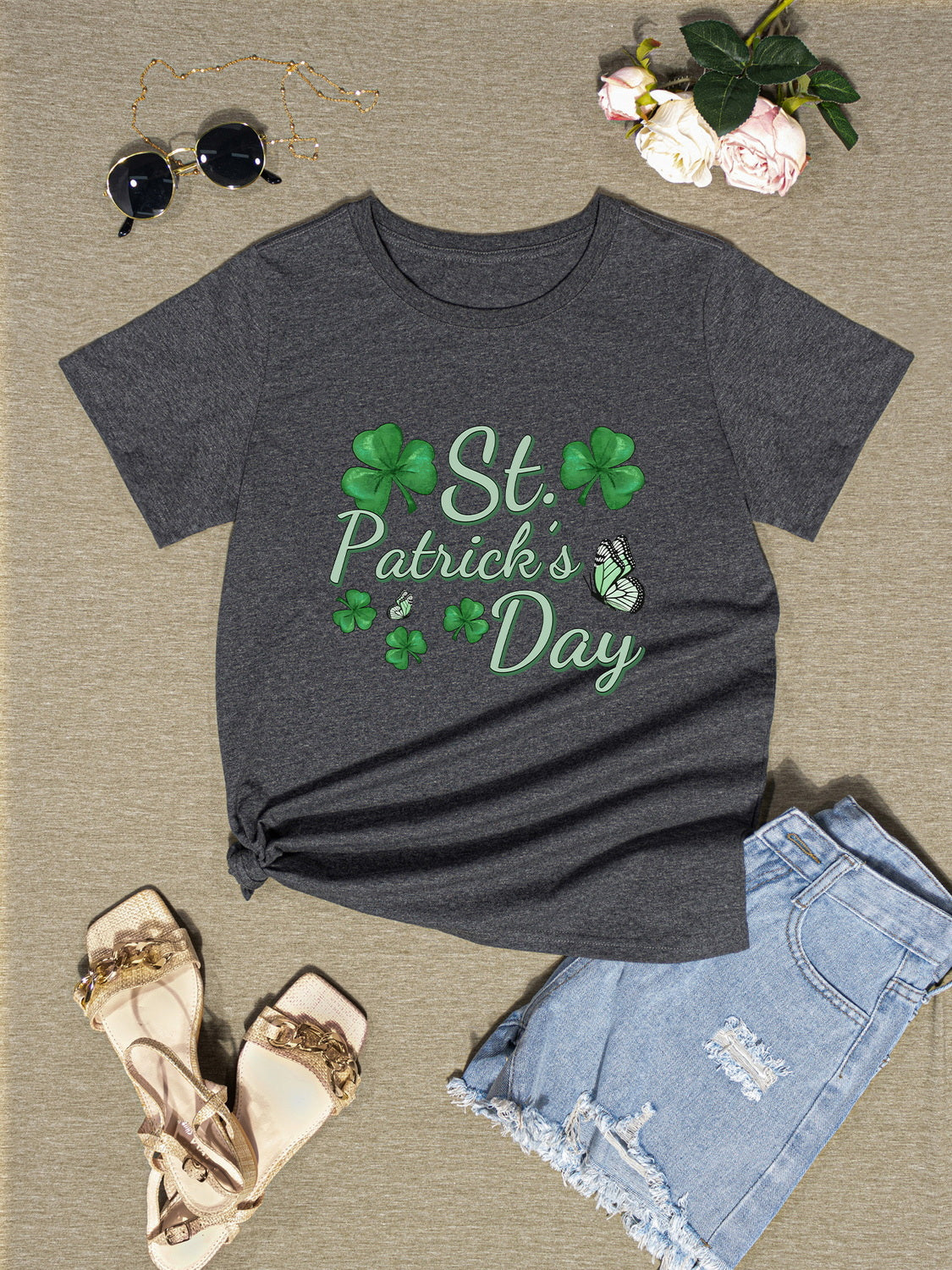 ST. PATRICK'S DAY Round Neck T-Shirt-Teresa&#39;s Fashionista LLC