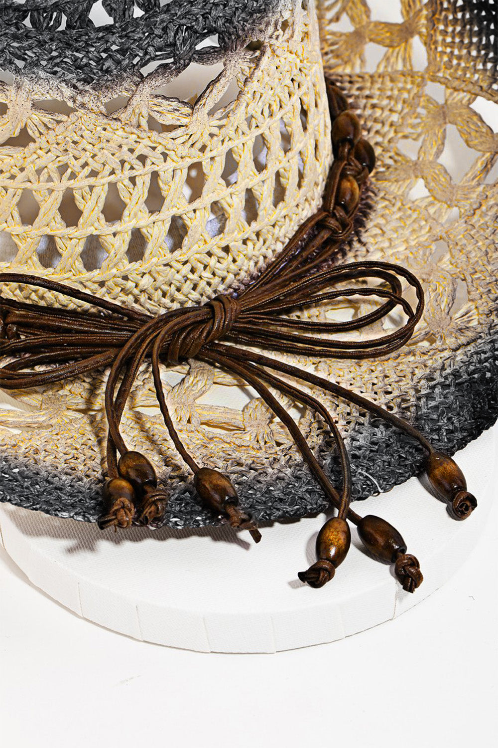 Fame Cutout Rope Strap Wide Brim Hat-Teresa&#39;s Fashionista LLC