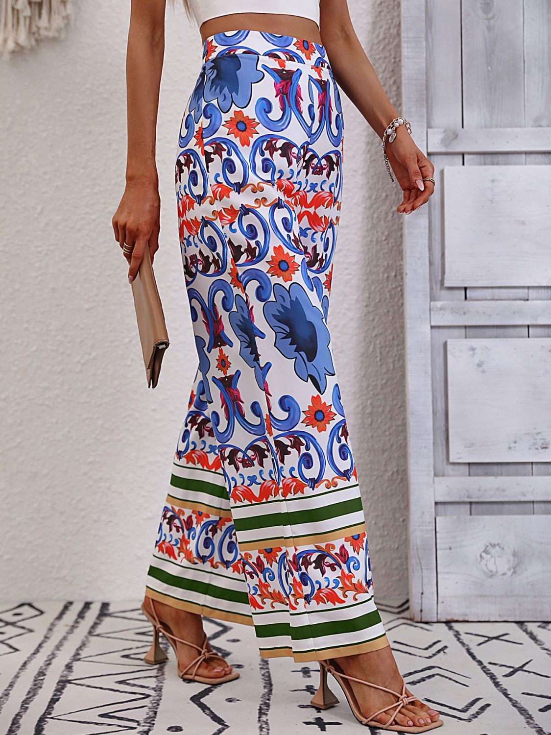 Printed High-Rise Wide Leg Pants-Teresa&#39;s Fashionista LLC