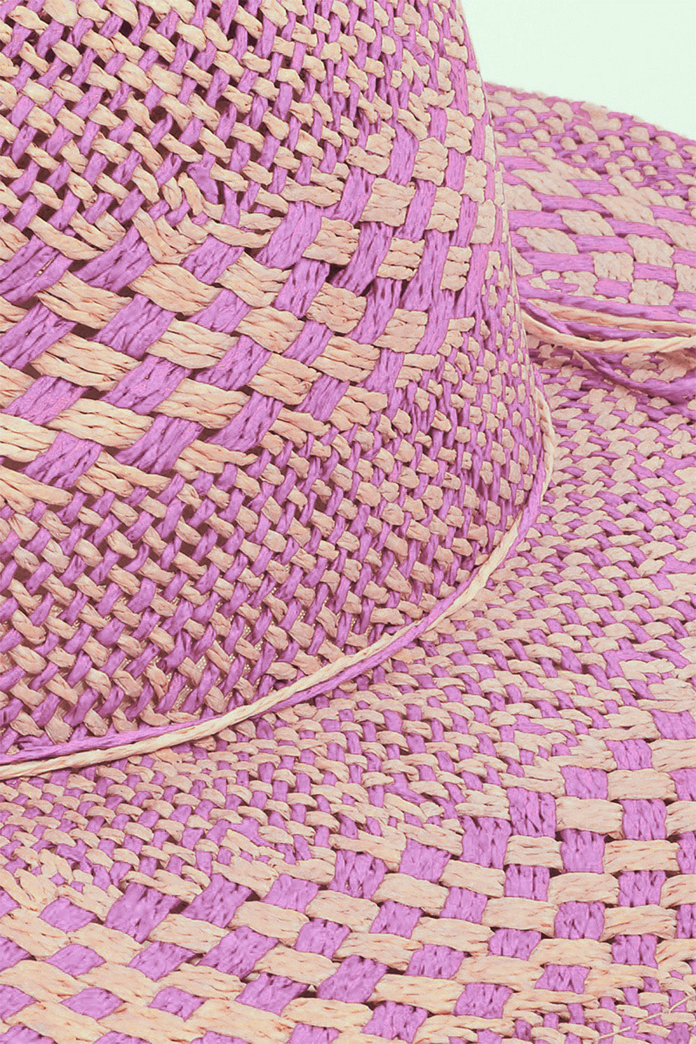 Fame Checkered Straw Weave Sun Hat-Teresa&#39;s Fashionista LLC