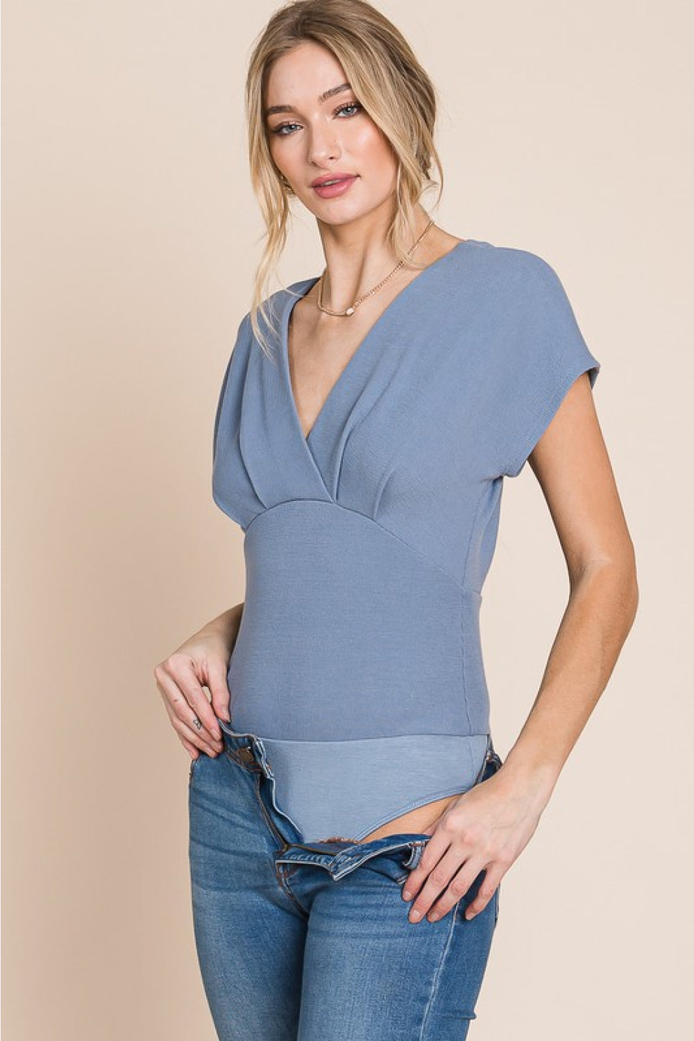 HEYSON Flatter Me Thermal V-Neck Bodysuit-Teresa&#39;s Fashionista LLC