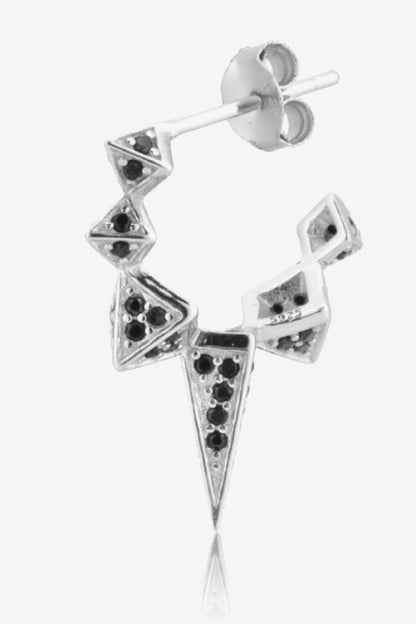 Geometric Zircon Decor 925 Sterling Silver Earrings-Teresa&#39;s Fashionista LLC