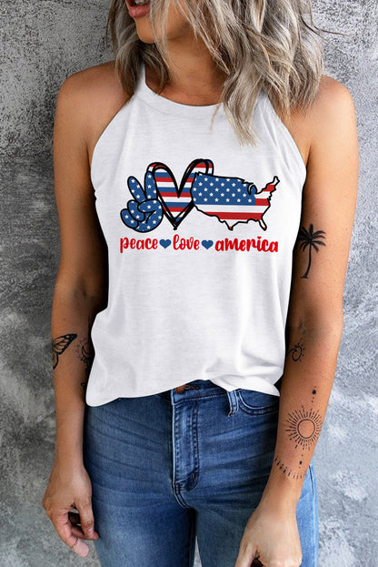 PEACE LOVE AMERICA Graphic Tank-Teresa&#39;s Fashionista LLC