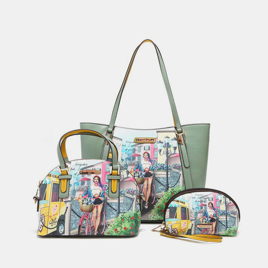 Nicole Lee USA COZY STREET IN MILAN 3-Piece Handbag Set - Teresa's Fashionista LLC
