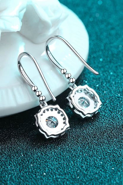 925 Sterling Silver Moissanite Hook Earrings-Teresa&#39;s Fashionista LLC