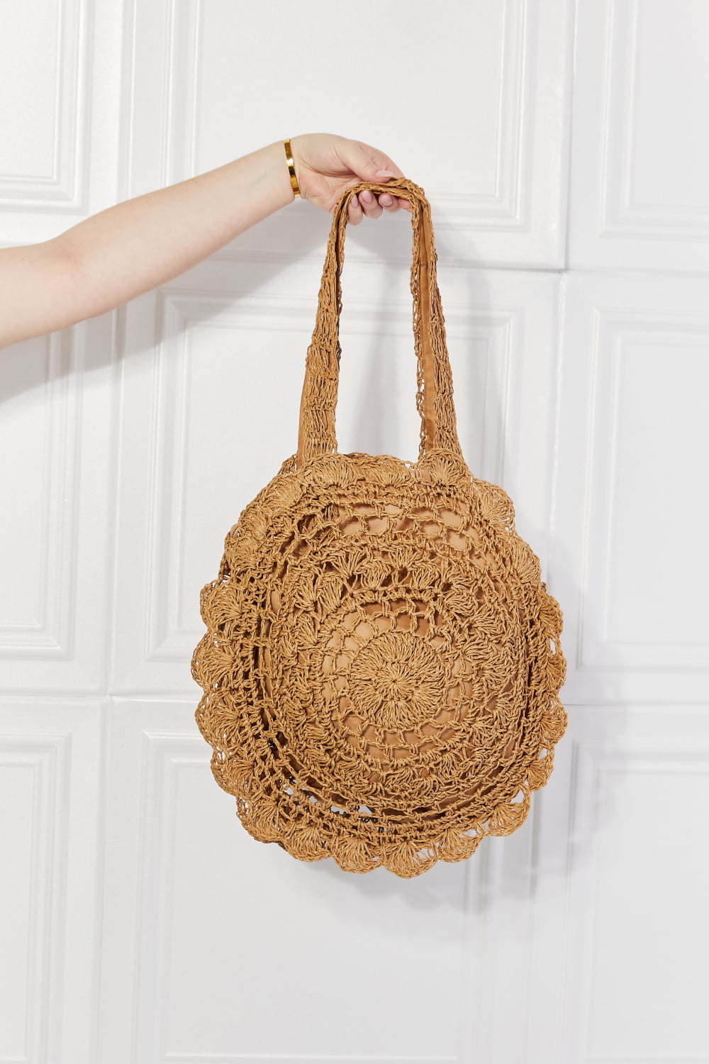 Justin Taylor Brunch Time Straw Rattan Handbag-Teresa&#39;s Fashionista LLC