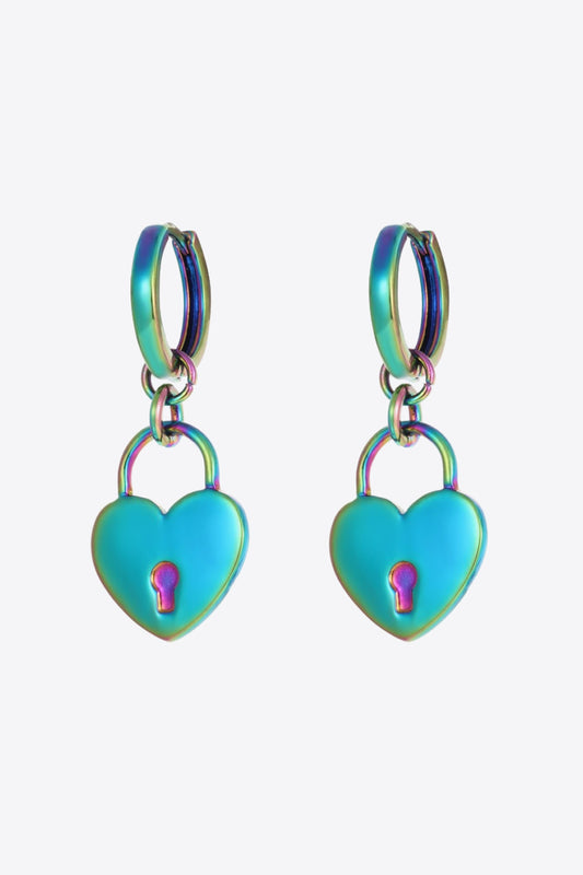 5-Pair Wholesale Multicolored Heart Drop Earrings-Teresa&#39;s Fashionista LLC