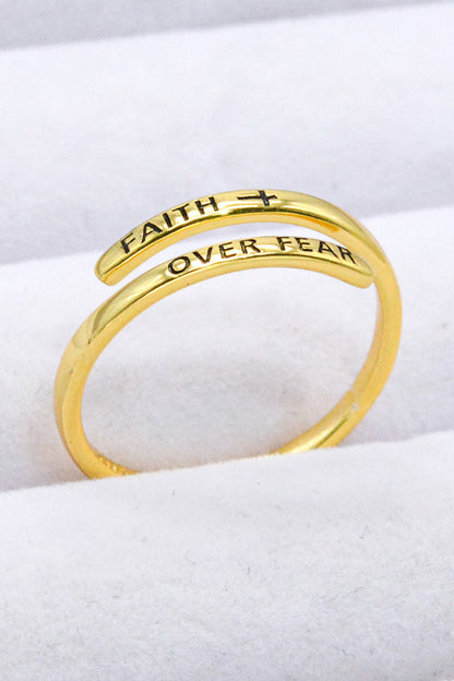 FAITH OVER FEAR Bypass Ring-Teresa&#39;s Fashionista LLC