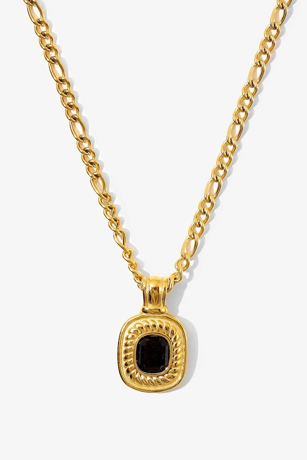 18K Gold Plated Inlaid Rhinestone Pendant Necklace-Teresa&#39;s Fashionista LLC