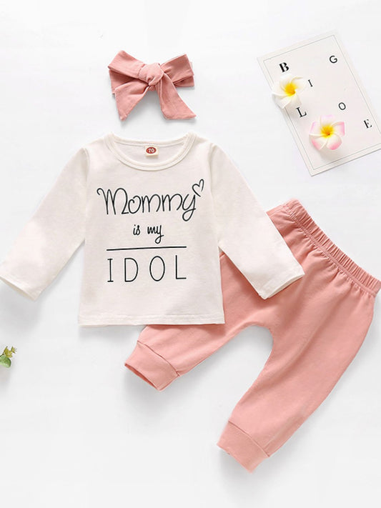 Baby Girl Slogan Graphic Top and Joggers Set-Teresa&#39;s Fashionista LLC