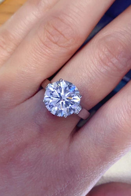 5 Carat Moissanite Platinum-Plated Ring-Teresa&#39;s Fashionista LLC