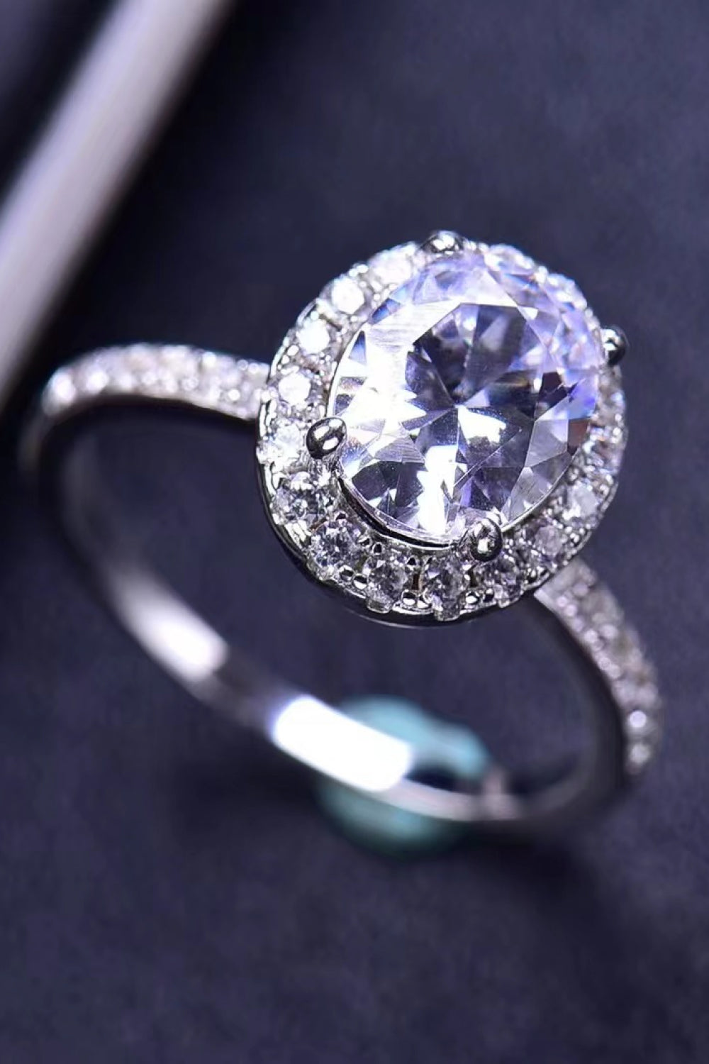 2 Carat Moissanite Platinum-Plated Ring-Teresa&#39;s Fashionista LLC