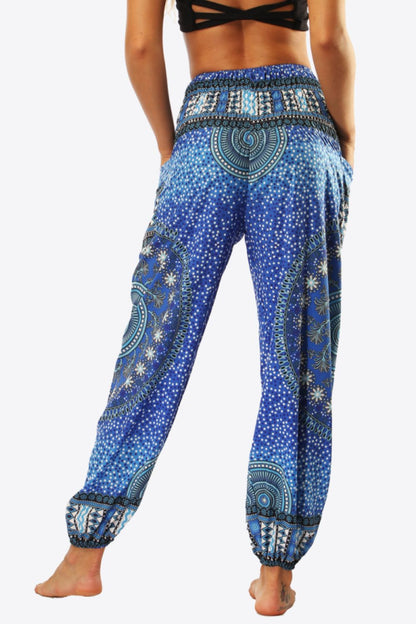 Printed High-Waist Pants-Teresa&#39;s Fashionista LLC