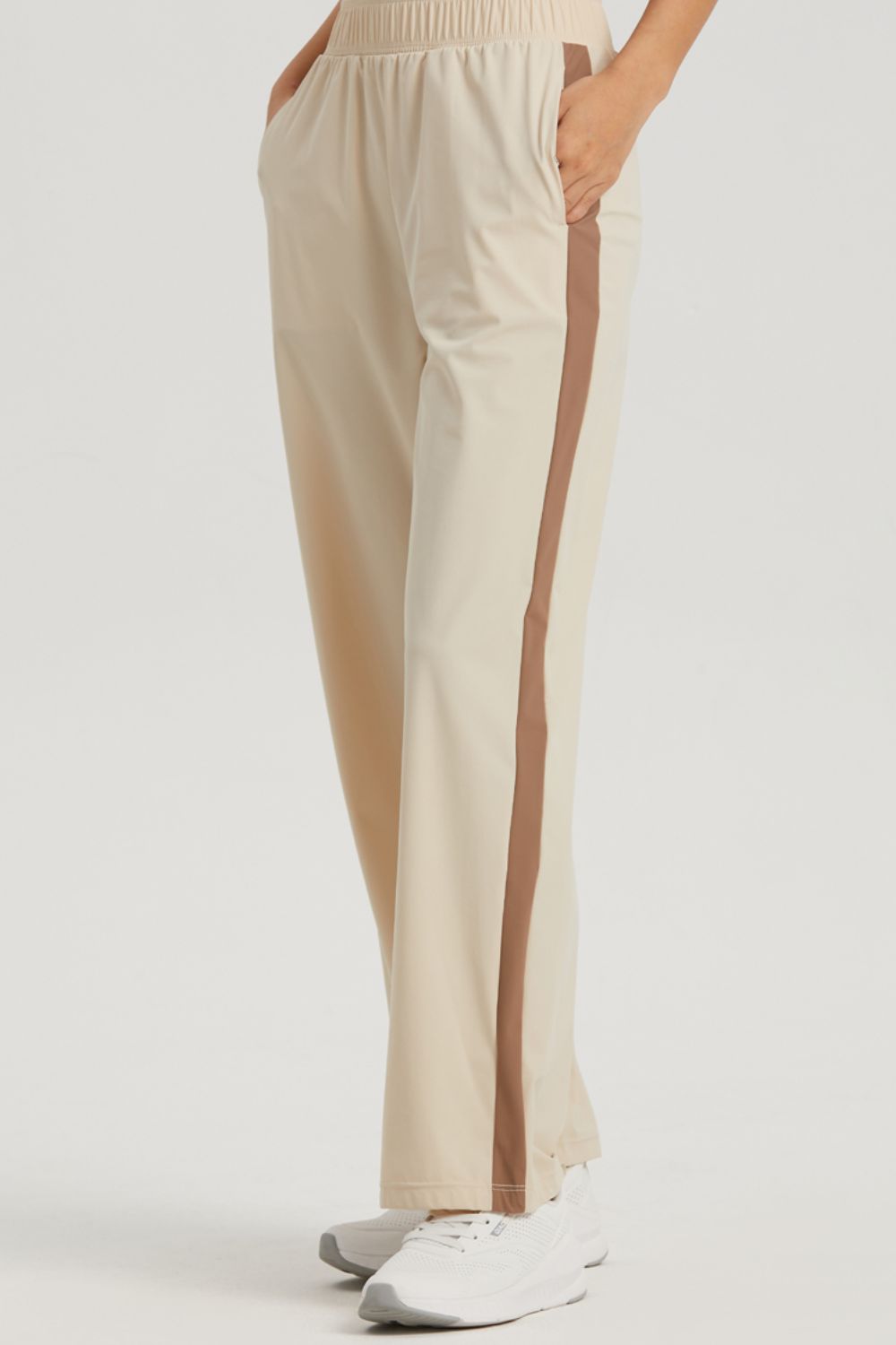 Side Stripe Elastic Waist Sports Pants-Teresa&#39;s Fashionista LLC