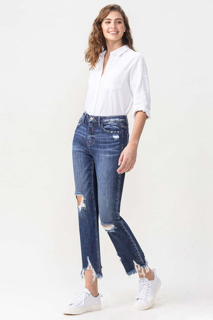 Lovervet Jackie Full Size High Rise Crop Straight Leg Jeans-Teresa&#39;s Fashionista LLC