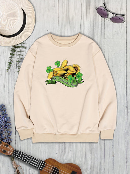 ST. PATRICK'S DAY Graphic Round Neck Sweatshirt-Teresa&#39;s Fashionista LLC