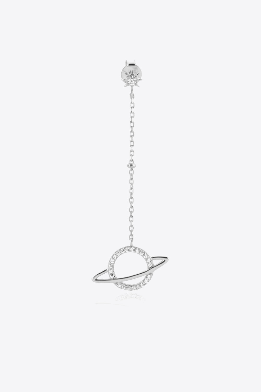 925 Sterling Silver Zircon Planet Single Earring-Teresa&#39;s Fashionista LLC