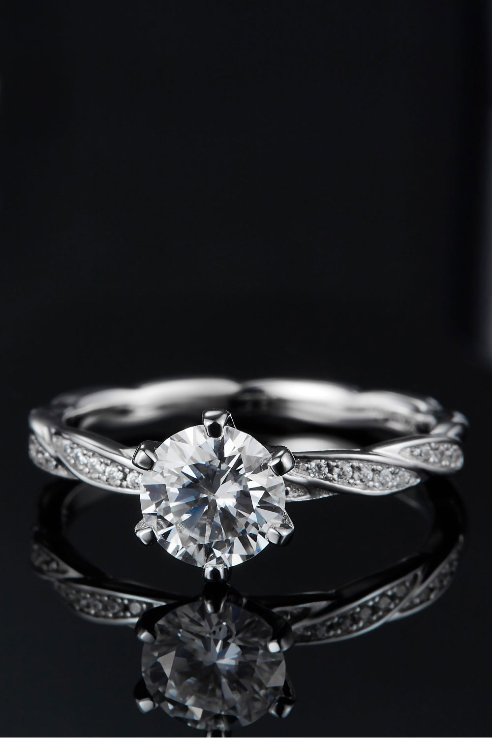 1 Carat Moissanite 925 Sterling Silver Ring-Teresa&#39;s Fashionista LLC