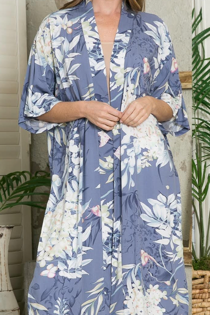 Justin Taylor Botanical Print Split Cover Up-Teresa&#39;s Fashionista LLC