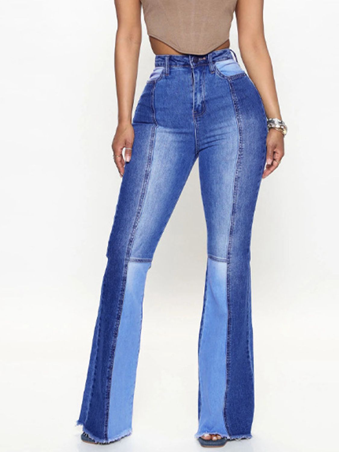 Wide Leg Raw Hem Jeans-Teresa&#39;s Fashionista LLC