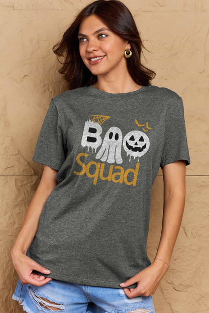 Simply Love Full Size BOO SQUAD Graphic Cotton T-Shirt-Teresa&#39;s Fashionista LLC