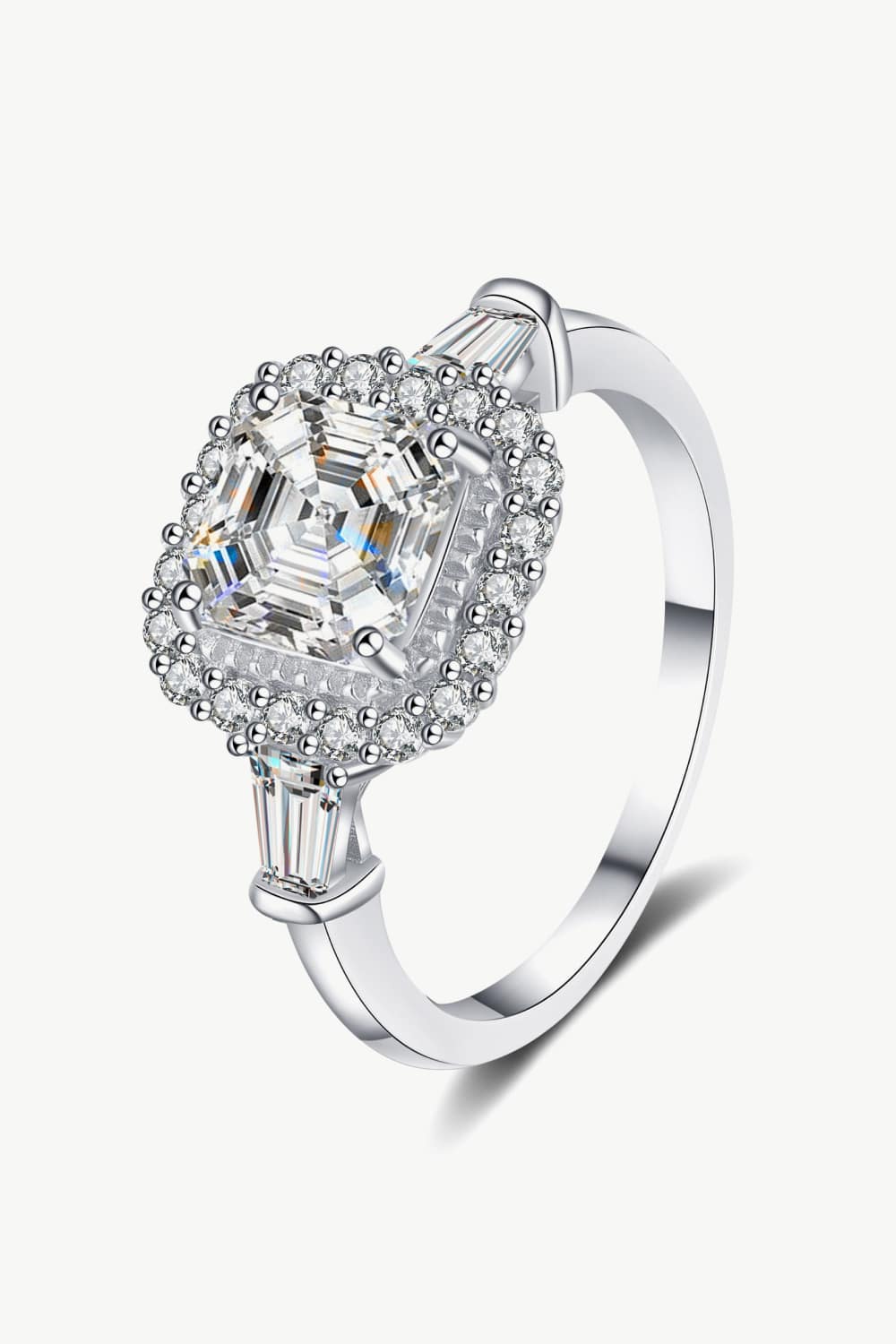 So Much Shine 2 Carat Moissanite Sterling Silver Ring-Teresa&#39;s Fashionista LLC