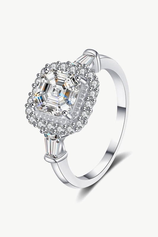 So Much Shine 2 Carat Moissanite Sterling Silver Ring-Teresa&#39;s Fashionista LLC