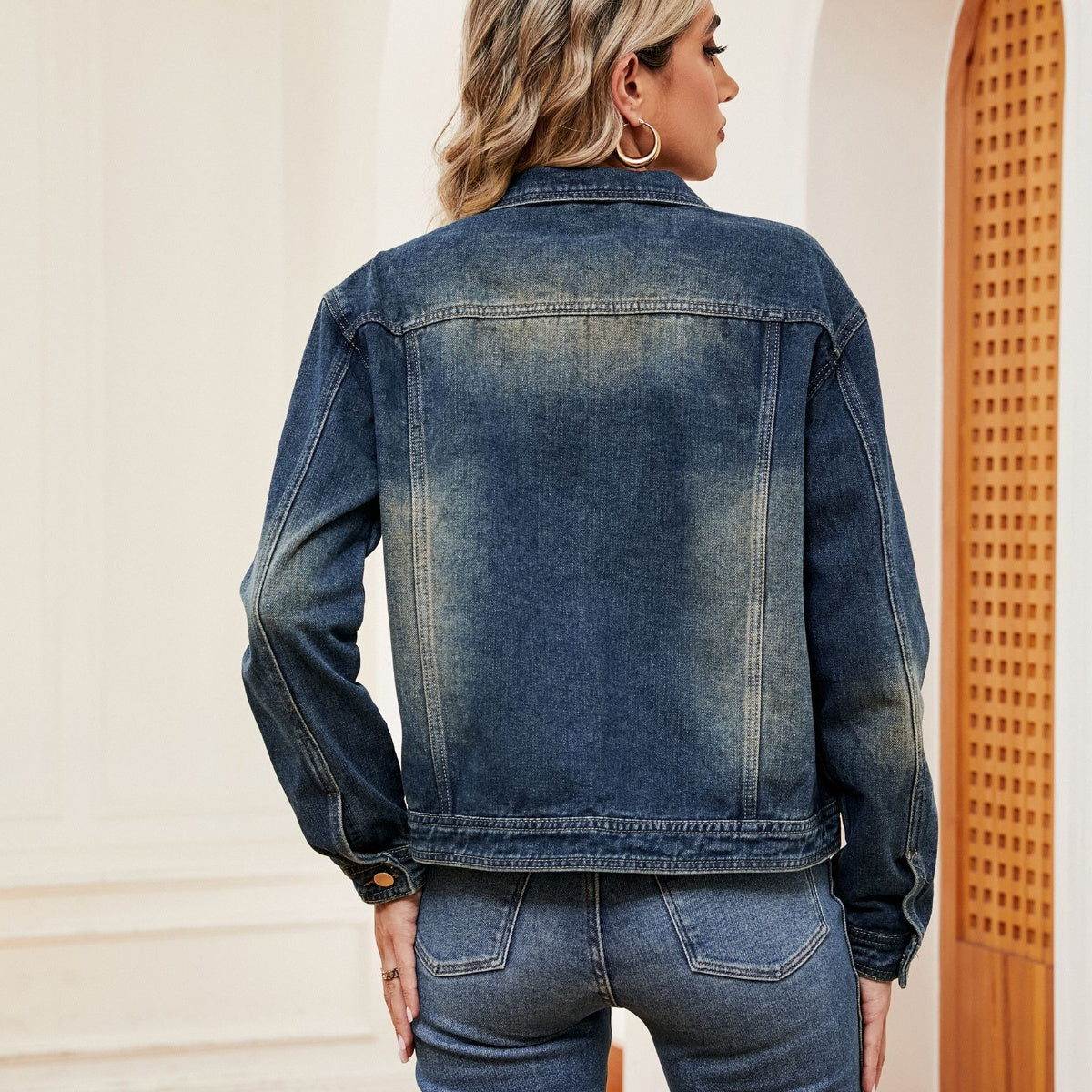 Washed Denim Jacket-Teresa&#39;s Fashionista LLC