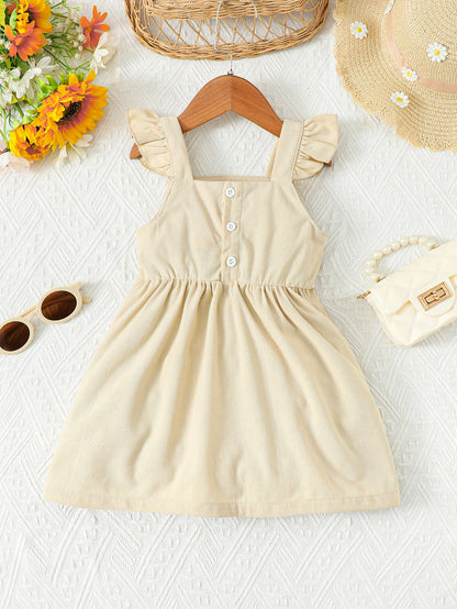 BEAUTIFUL GIRL Embroidered Graphic Square Neck Dress-Teresa&#39;s Fashionista LLC