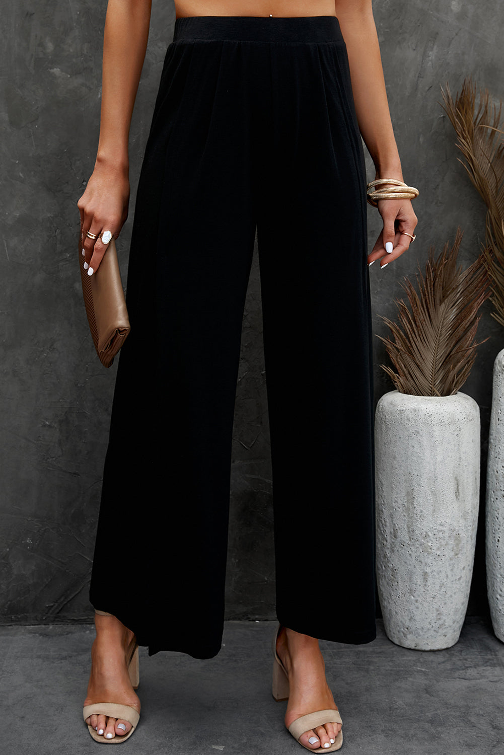 Split Wide Leg Pants-Teresa&#39;s Fashionista LLC