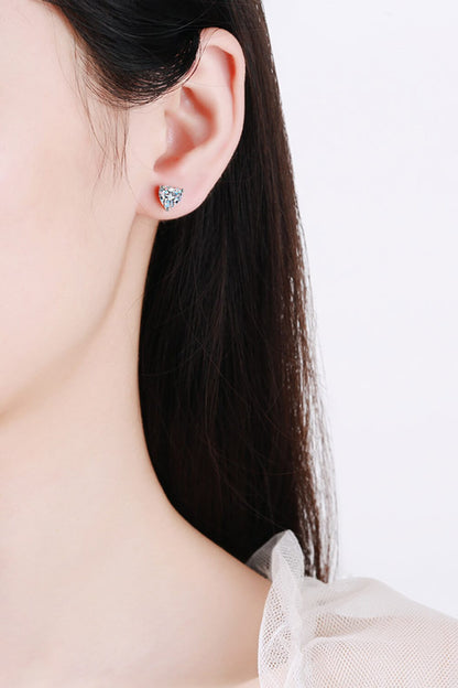 2 Carat Moissanite Heart-Shaped Stud Earrings-Teresa&#39;s Fashionista LLC