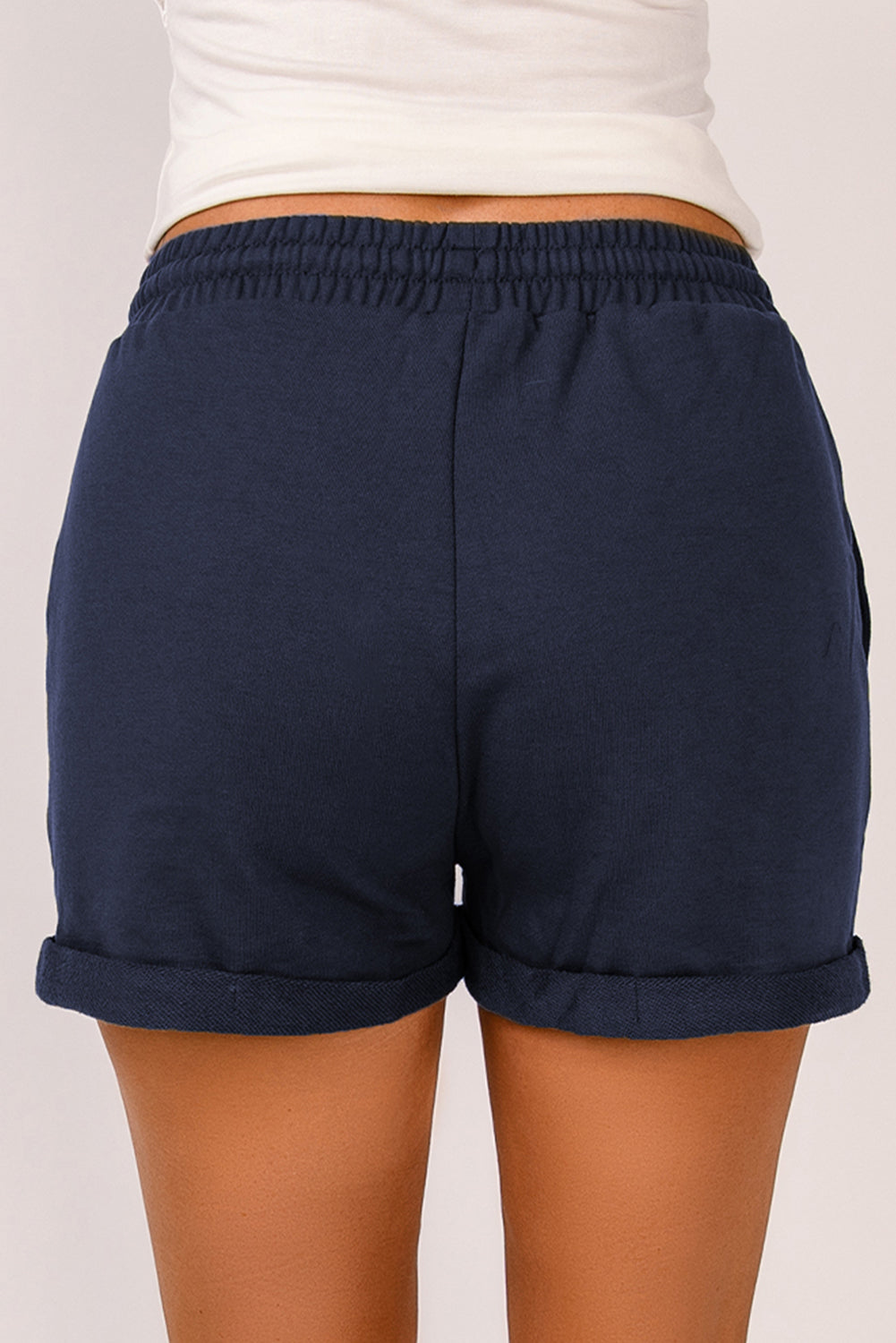 Drawstring Waist Cuffed Shorts-Teresa&#39;s Fashionista LLC