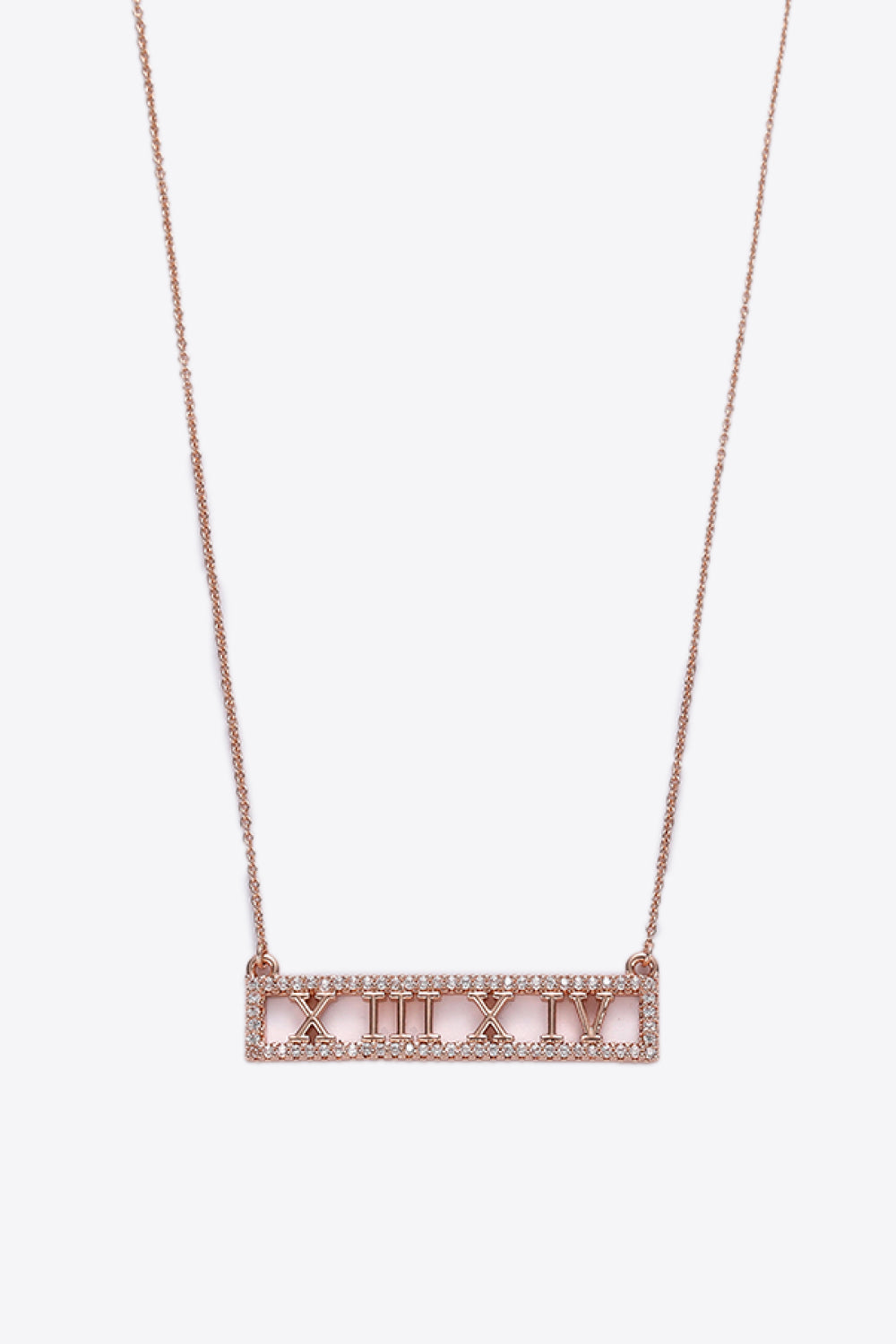 Inlaid Cubic Zirconia Bar Pendant Necklace-Teresa&#39;s Fashionista LLC