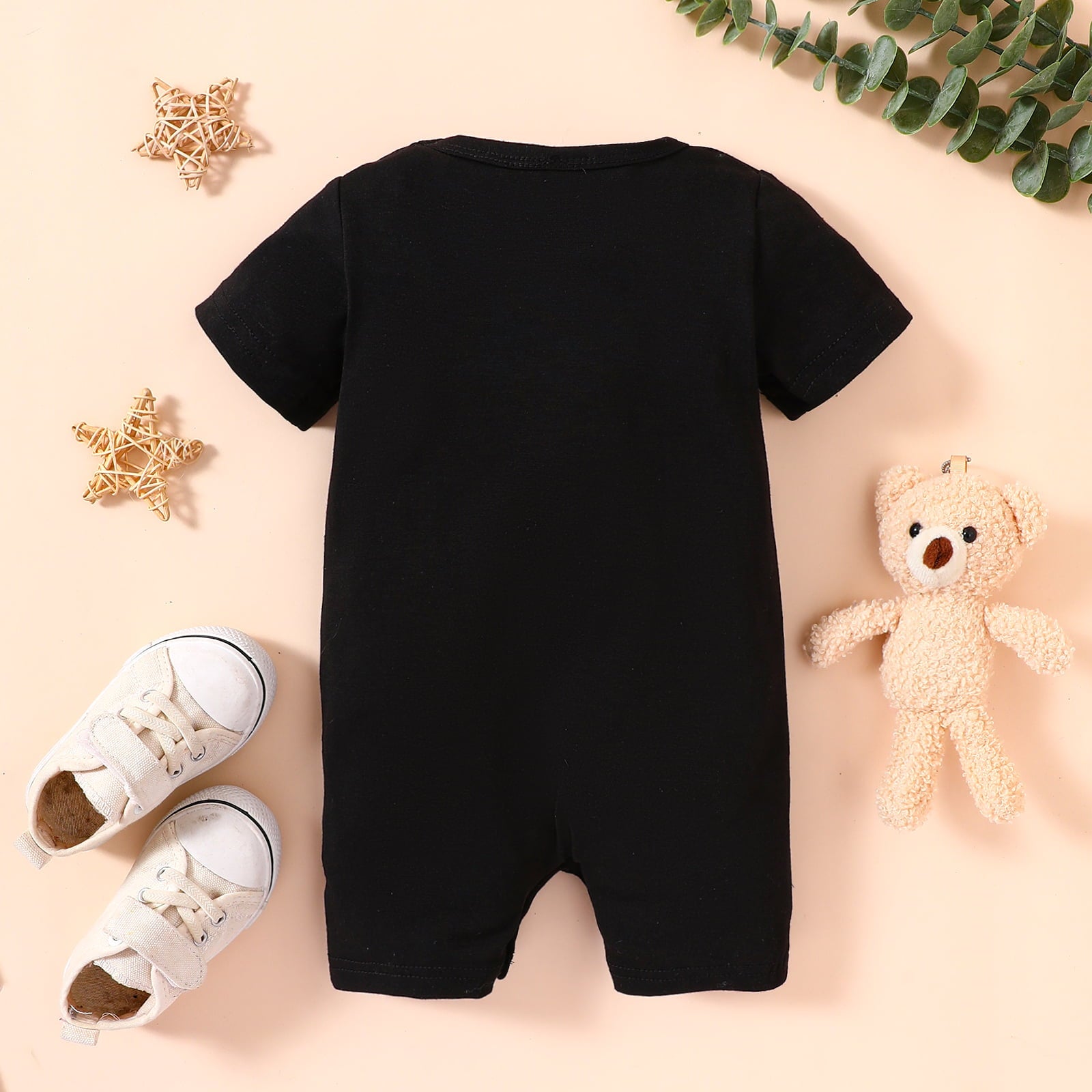 Baby Bear Graphic Short Sleeve Romper-Teresa&#39;s Fashionista LLC