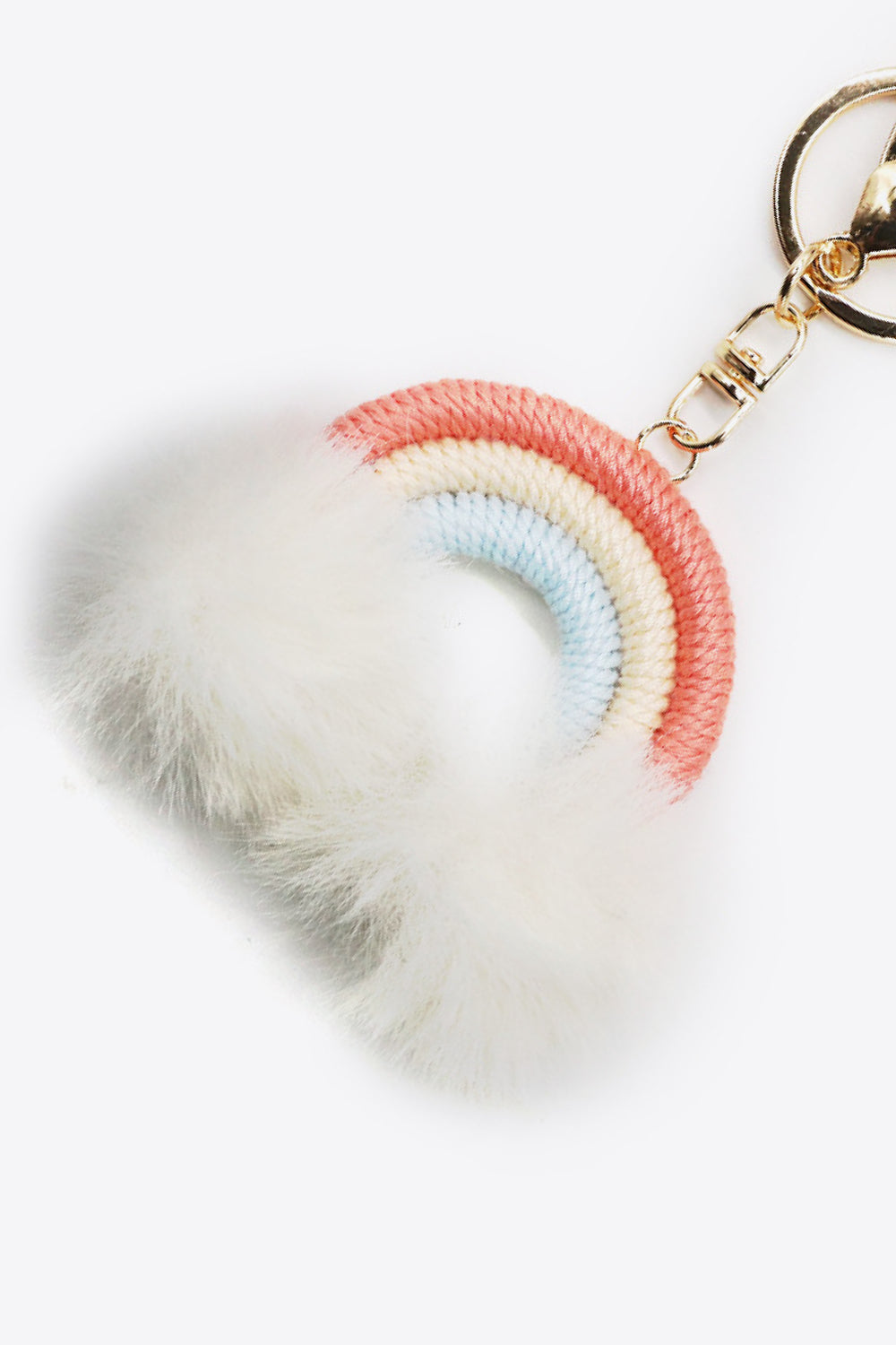 Assorted 4-Pack Rainbow Pom Pom Keychain-Teresa&#39;s Fashionista LLC