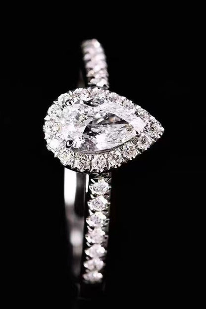 2 Carat Moissanite Teardrop Cluster Ring-Teresa&#39;s Fashionista LLC