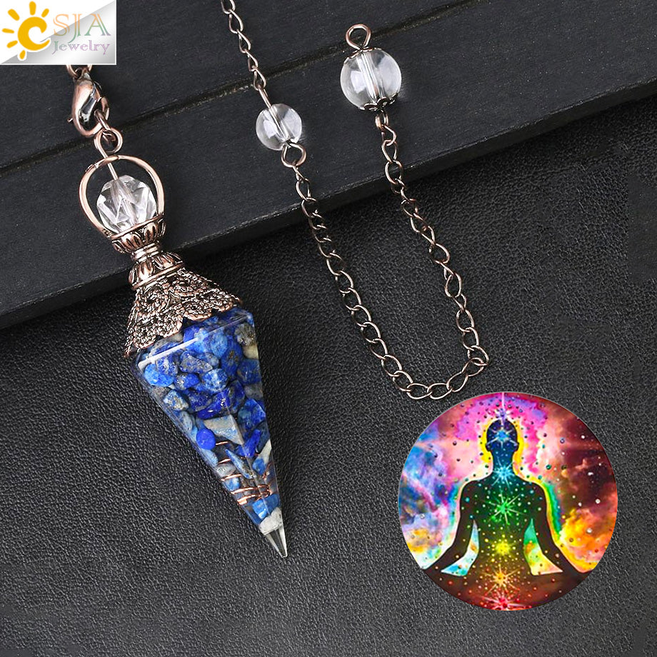 Chakra Healing Pendulum Crystals-Teresa&#39;s Fashionista LLC