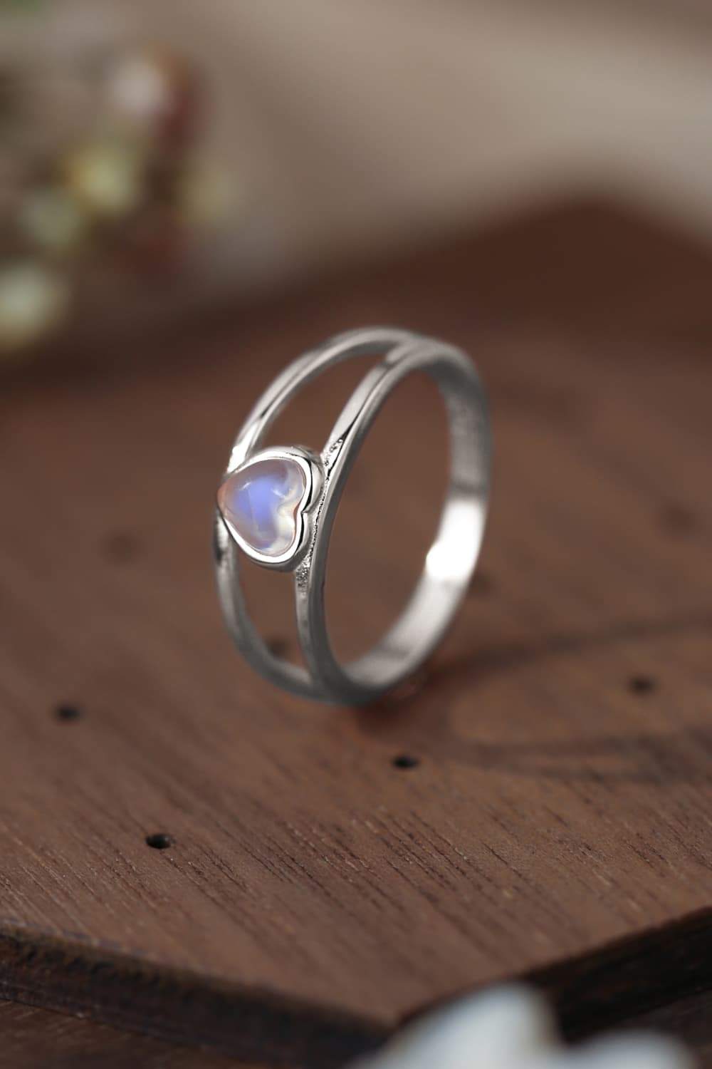 Moonstone Heart 925 Sterling Silver Ring-Teresa&#39;s Fashionista LLC